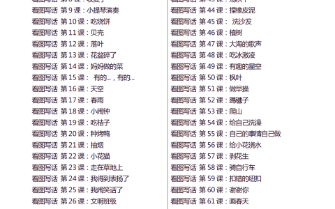 1-2年级上册：看图写话小练笔