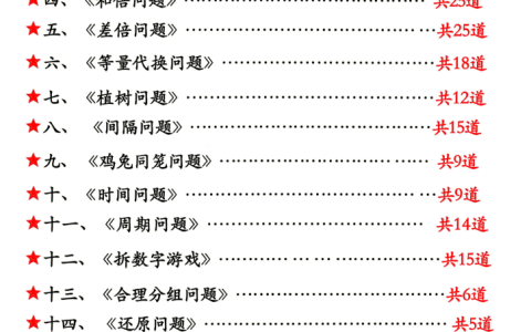 二年级数学暑假必练十九类思维题集合